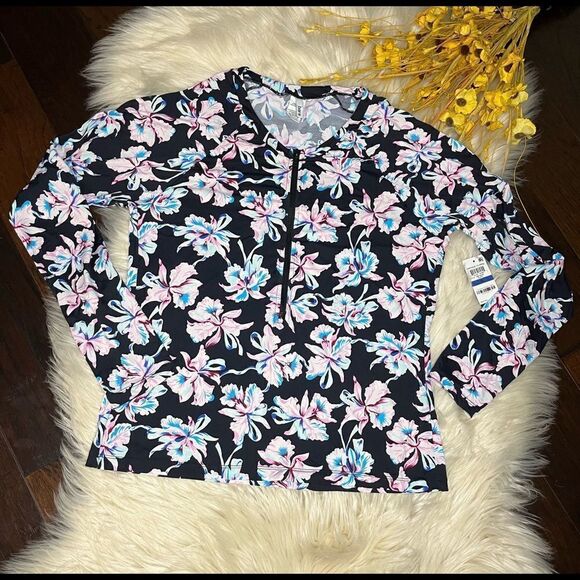 Bar III floral 3/4 zip pullover sz XL NWT - Picture 1 of 5